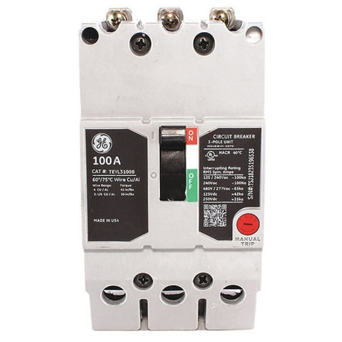 GENERAL CABLE TEYL3100B CIRCUIT BREAKER 100A 3P 277/480VAC 65KA