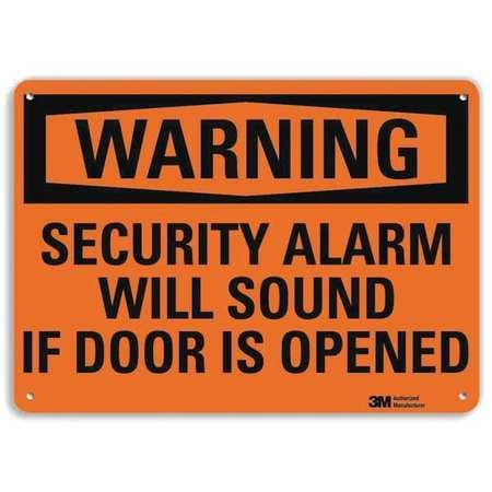 LYLE U6-1219-RA_14X10 SECURITY SIGN ALARM WILL SOUND 10 IN H