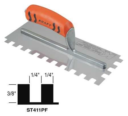 SUPERIOR TILE CUTTER INC. AND TOOLS ST411PF TROWEL SQR NOTCH FOR CERAMIC/QUARRY TILE