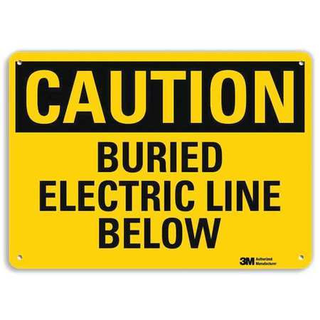 LYLE U4-1100-RA_10X7 SAFETY SIGN BURIED ELECTRIC LINE 7IN.H