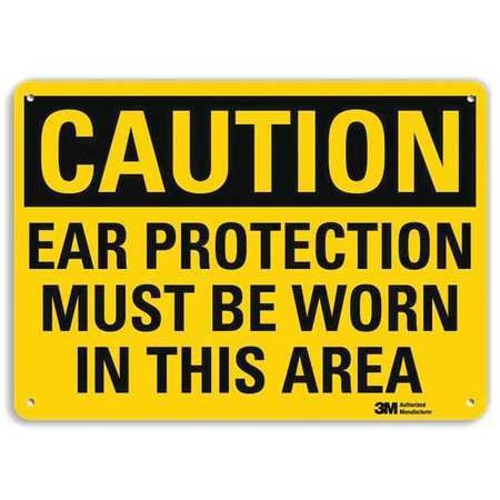 LYLE U4-1234-RA_10X7 SAFETY SIGN EAR PROTECTION WORN 7IN.H