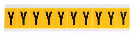 BRADY SPC ABSORBENTS 1530-Y LETTER LABEL Y 1-1/2IN.HX7/8IN.W