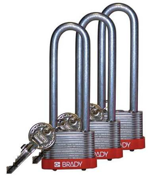 BRADY SPC ABSORBENTS 123252 KEYED PADLOCK ALIKE 1-5/16 W PK3