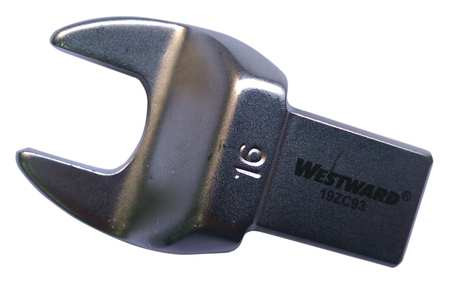 WESTWARD 19ZC93 TORQUE WRENCH HEAD OPEN END 16MM