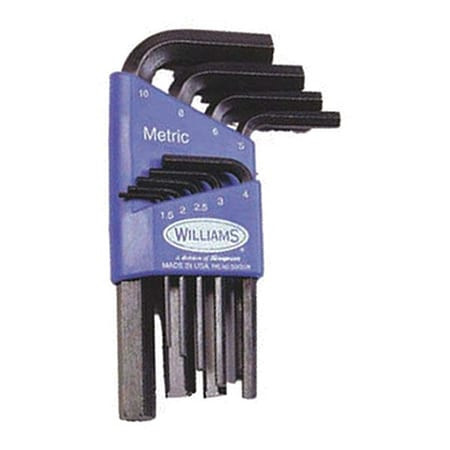 WILLIAMS 10509 HEX KEY SET, SHORT, METRIC, 9-          