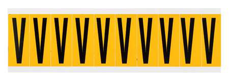 BRADY SPC ABSORBENTS 1534-V LETTER LABEL V 2-1/4IN.HX7/8IN.W VINYL