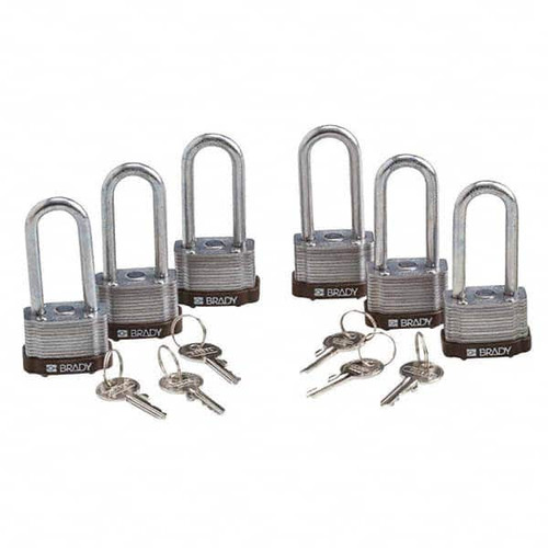 BRADY SPC ABSORBENTS 123278 KEYED PADLOCK ALIKE 1-5/16 W PK6