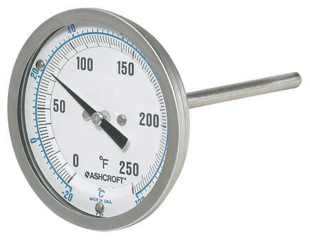 ASHCROFT 30EI60R-33HT54 DIAL THERMOMETER BI-METALLIC 3 IN DIAL