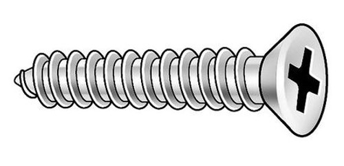 GRAINGER GLOBAL SOURCING 1WA49 METAL SCREW FLAT #14 1 IN L PK100