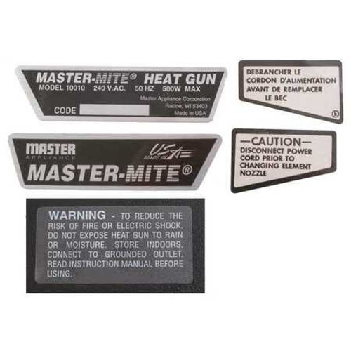MASTER APPLIANCE 35275 LABEL