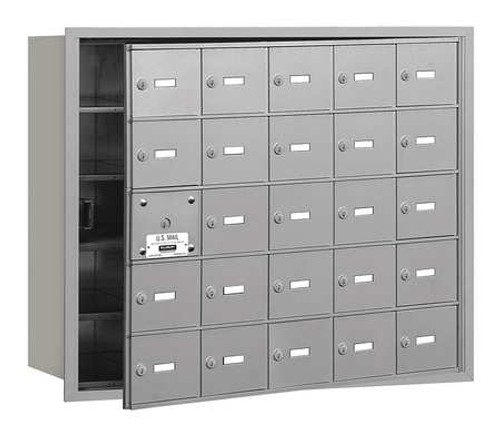 SALSBURY INDUSTRIES 3625AFU HORIZ MAILBOX USPS 25DR ALUM FL 29-3/4IN