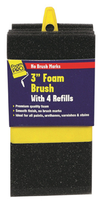 FOAMPRO 73-4 BRUSH FOAM WITH 4 REFILLS 3IN 