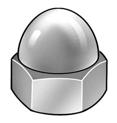 GRAINGER GLOBAL SOURCING CPB082 CAP NUT #6-32 GR 2 STEEL ZP PK50