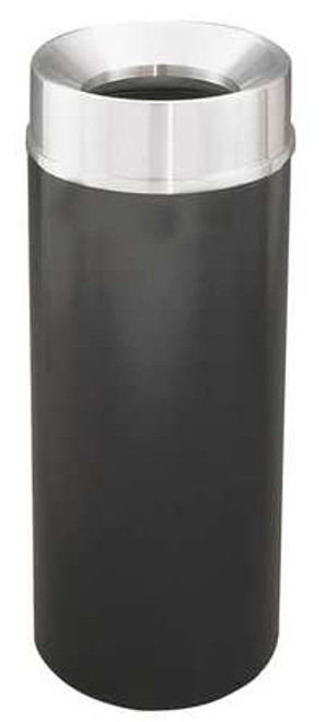 GLARO INC. F1232-BK-SA GLARO STEEL ROUND TRASH CAN W/FUNNEL TOP