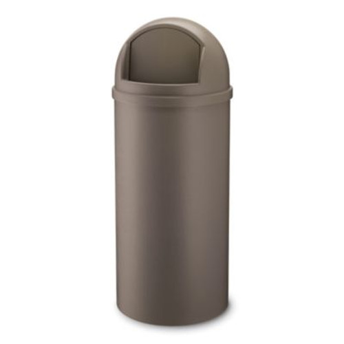 RUBBERMAID COMMERCIAL PRODUCTS FG816088BRN D1952 SIDE OPENING TRASH CAN ROUND 15 GA