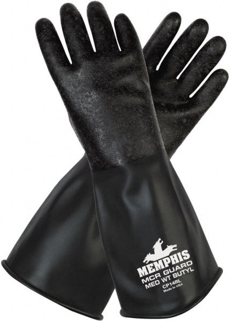 MCR SAFETY CP14RL CHEMICAL GLOVES L 14 IN L ROUGH PR