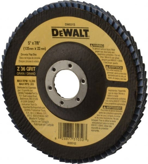 DEWALT TOOLS DW8315 5 X 7/8 40G T29 HP FLAP