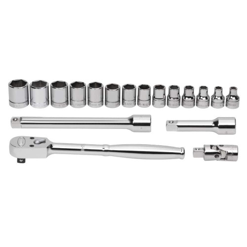 WILLIAMS MSB-18HF 3/8 DR SKT/TOOL SET,6-PT,18-PC          