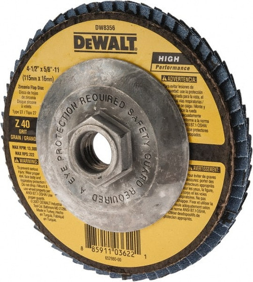 DEWALT TOOLS DW8356 4-1/2 X 5/8-11 40G T27 HP FLAP