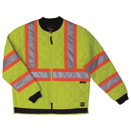 WORK KING S43211-L-FLGR HI-VIS JACKET POLYESTER FLO GREEN L
