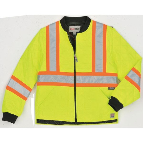 WORK KING S43211-S-FLGR HI-VIS JACKET POLYESTER FLO GREEN S