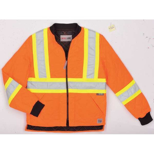 WORK KING S43221-2XL-FLOR HI-VIS JACKET POLYESTER FLO ORANGE 2X