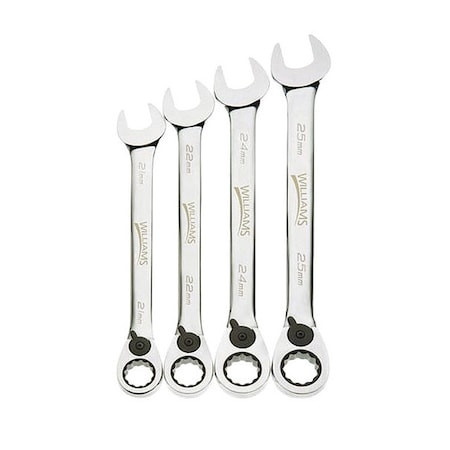 WILLIAMS MWS-4RC 4PC MET RAT COMBO WRENCH SET            