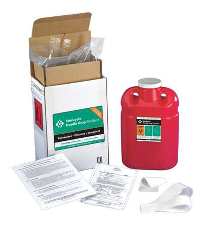 STERICYCLE 2G1V4 SHARPS MAILBACK SYSTEM 2 GAL. SCREW LID