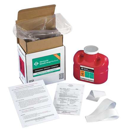 STERICYCLE 1G1V4 SHARPS MAILBACK SYSTEM 1 GAL. SCREW LID