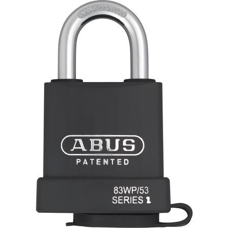 ABUS 83WP/53 KD KEYED PADLOCK, 59/64 IN,RECTANGLE,BLACK