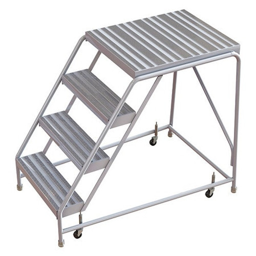 TRI-ARC WLAR004164-D5 ROLLING LADDER 4 STEP ALUMINUM RIBBED