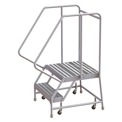 TRI-ARC WLAR102164-D4 ROLLING LADDER 2 STEP ALUMINUM RIBBED