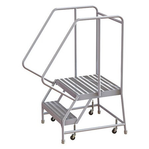 TRI-ARC WLAR102244-D4 ROLLING LADDER 2 STEP ALUMINUM RIBBED