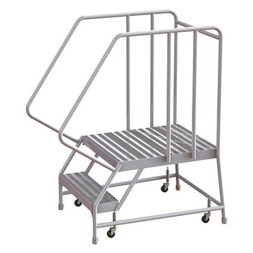 TRI-ARC WLAR102164-D5 ROLLING LADDER 2 STEP ALUMINUM RIBBED