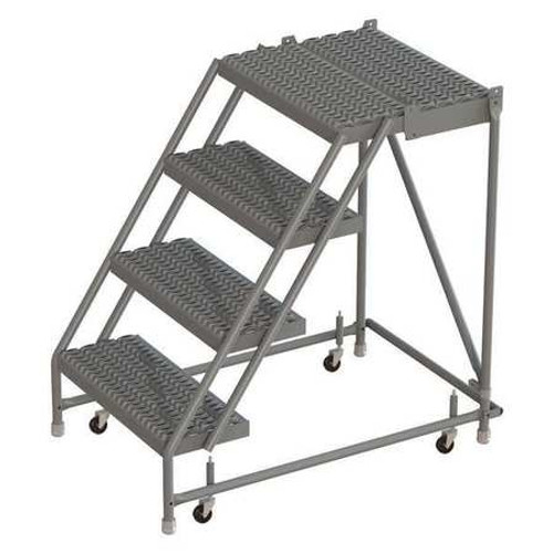 TRI-ARC KDSR004242-D2 ROLLING LADDER 4 STEP STEEL SERRATED