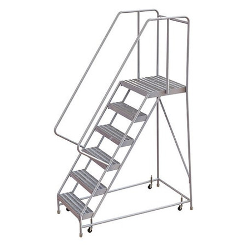 TRI-ARC WLAR106244-D4 ROLLING LADDER 6 STEP ALUMINUM RIBBED