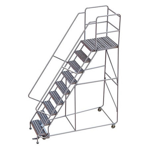 TRI-ARC WLAR109244-D5 ROLLING LADDER 9 STEP ALUMINUM RIBBED