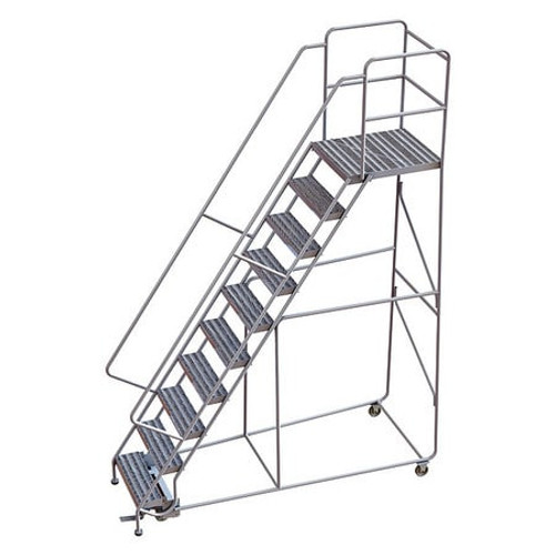TRI-ARC WLAR110244 ROLLING LADDER 10 STEP ALUMINUM RIBBED