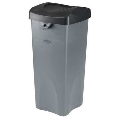 RUBBERMAID COMMERCIAL PRODUCTS 7YA67 OPEN-TOP TRASH CAN SQUARE 35 GAL. GRAY