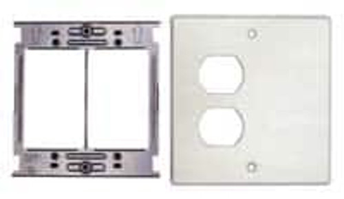 WIREMOLD LEGRAND G4047BX DUPLEX TWO GANG COVER FITTING GRAY STEEL
