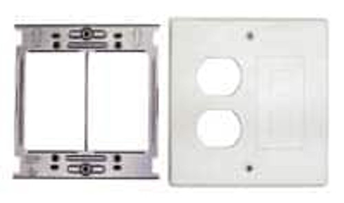 WIREMOLD LEGRAND G4047BF DUPLEX TWO GANG COVER FITTING GRAY STEEL