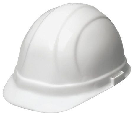 GRAINGER GLOBAL SOURCING 19951-WHITE HARD HAT FRTBRIM SLOTTED 6RTCHT WHITE