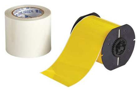 BRADY SPC ABSORBENTS B30C-4000-483YL-KT LABEL TAPE ROLL,YELLOW,4 IN. W