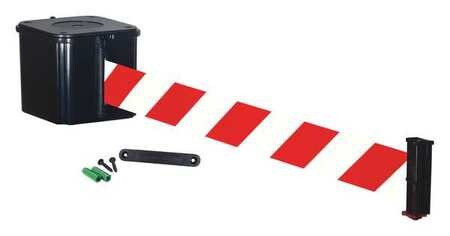 RETRACTA-BELT WM412SB25-RWD-RE RETRACTABLE BELT BARRIER BLACK 4IN. H