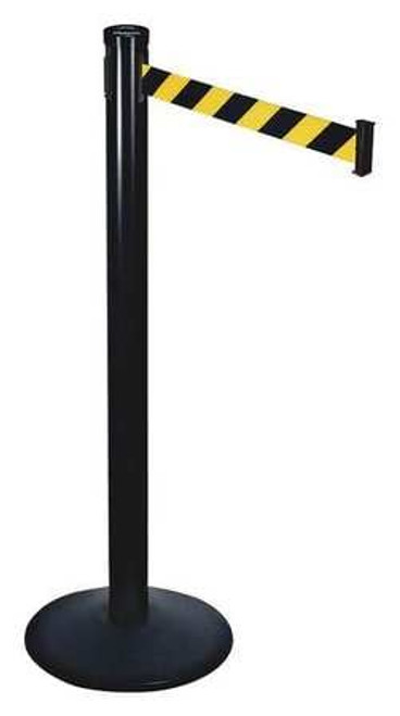 RETRACTA-BELT 301BA-BYD BELT BARRIER BLACK/YELLOW SLOPED