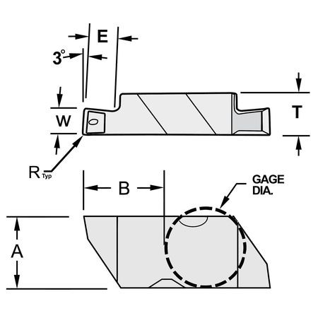 ULTRA-DEX USA NG-3L W.062 CARBIDE INSERT TOP NOTCH NG-3L W.062