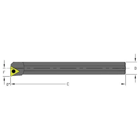ULTRA-DEX USA S10Q STFPR2 INDEXABLE BORING BAR,0.7600",HSS