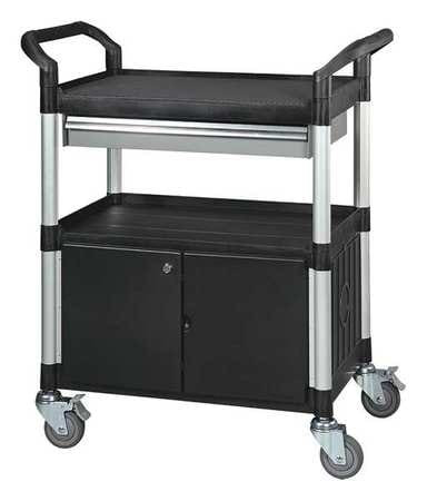 GRAINGER GLOBAL SOURCING 35KT34 UTILITY CART WITH DOOR BLACK 39-1/2INH