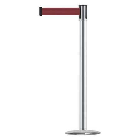 TENSABARRIER 890U-1S-1S-1S-MAX-NO-R7X-C SLIMLINE POST MAROON SATIN CHROME