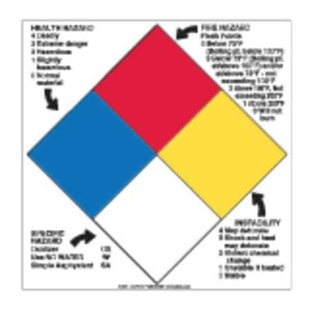 LABELMASTER H-L96R NFPA DIAMOND SIGN 15INX15IN VINYL